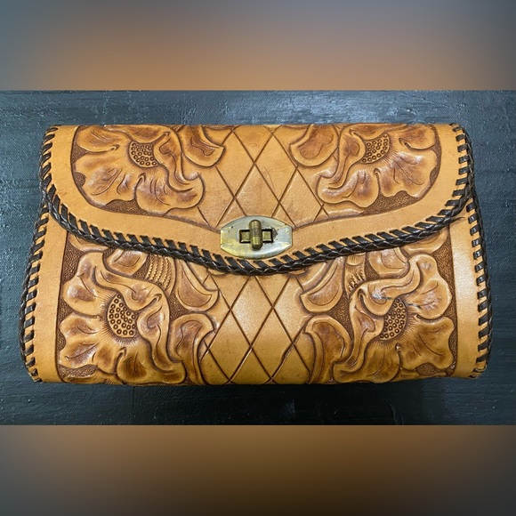Handbags - Floral embossed, handheld bag